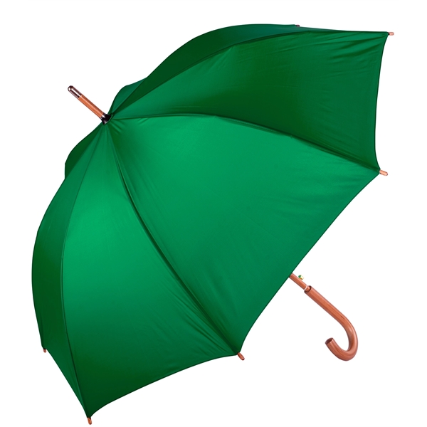 Nylon umbrella with automatic opening, 48" arc, brown wooden shaft, brown... from ASI 76730 Peerless Umbrella Co Inc / Threads By Peerless