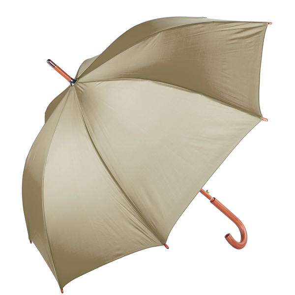 Nylon umbrella with automatic opening, 48" arc, brown wooden shaft, brown... from ASI 76730 Peerless Umbrella Co Inc / Threads By Peerless
