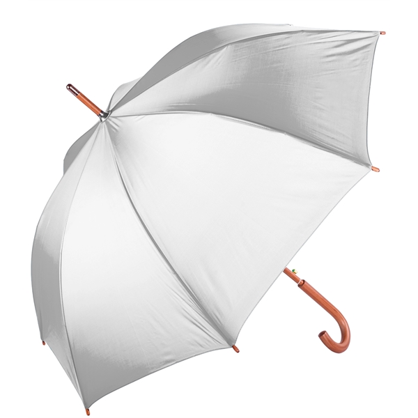 Nylon umbrella with automatic opening, 48" arc, brown wooden shaft, brown... from ASI 76730 Peerless Umbrella Co Inc / Threads By Peerless