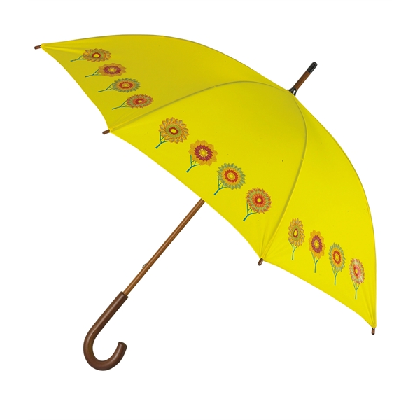 Nylon fashion umbrella with 48" arc, wood shaft and curved handle.... from ASI 76730 Peerless Umbrella Co Inc