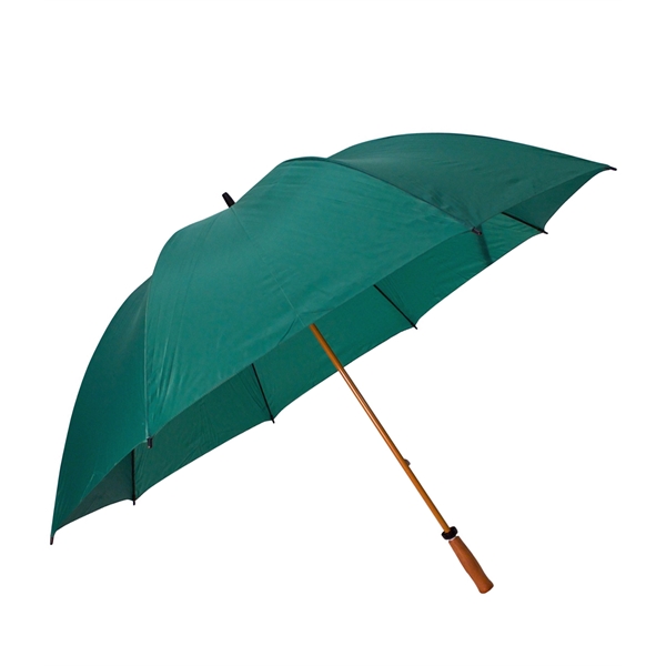 Windproof nylon umbrella with 64" arc, fiberglass shaft, wood-grain finish, solid... from ASI 76730 Peerless Umbrella Co Inc / Threads By Peerless
