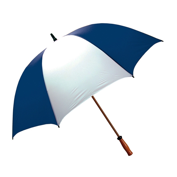 Windproof nylon umbrella with 64" arc, fiberglass shaft, wood-grain finish, solid... from ASI 76730 Peerless Umbrella Co Inc / Threads By Peerless