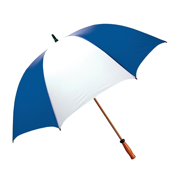Windproof nylon umbrella with 64" arc, fiberglass shaft, wood-grain finish, solid... from ASI 76730 Peerless Umbrella Co Inc / Threads By Peerless
