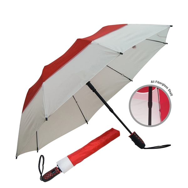 All fiberglass folding umbrella with double rib construction, auto open, vented... from ASI 76730 Peerless Umbrella Co Inc / Threads By Peerless