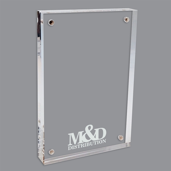 Laser-etched acrylic block frame.... from ASI 72521 Morris Magnets / Laser Cuts