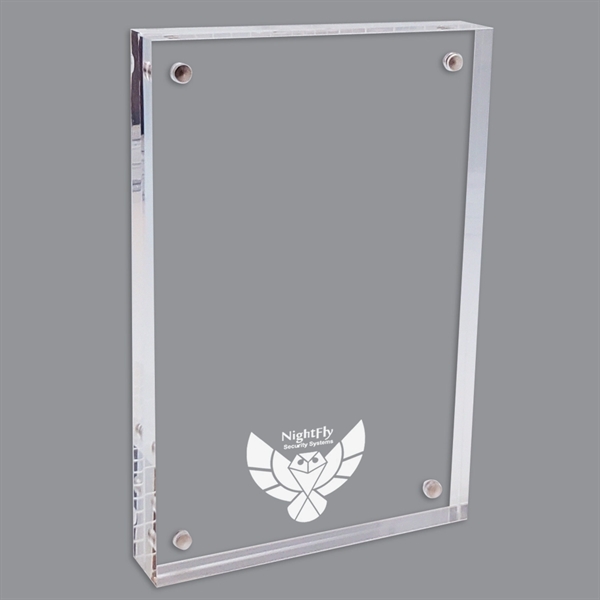Laser-etched acrylic block frame.... from ASI 72521 Morris Magnets / Laser Cuts
