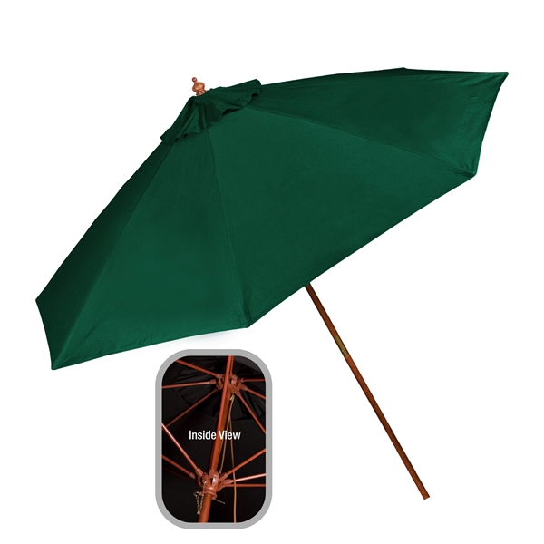 9ft market umbrella with 8 panel configuration, 2-piece solid wood frame,... from ASI 76730 Peerless Umbrella Co Inc