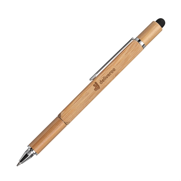 Jorge eco-friendly Bamboo twist-action pen with stylus. Features a lined ruler... from ASI 84592 St Regis Group