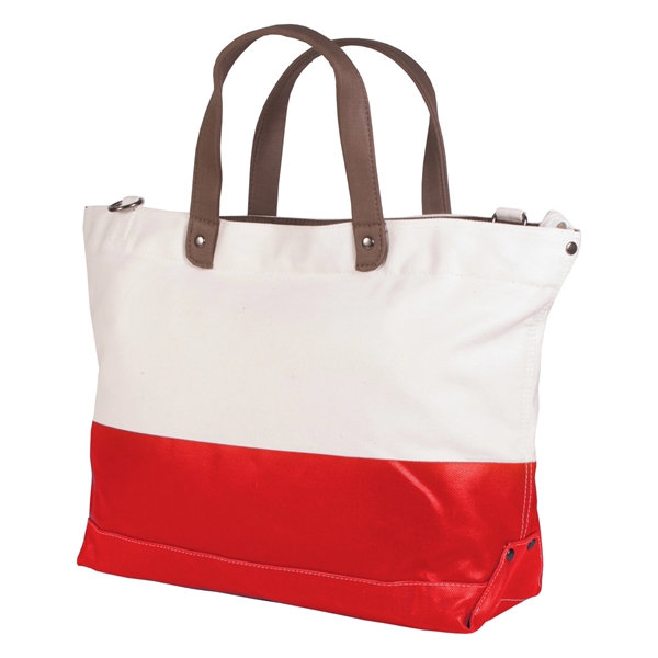 Canvas tote bag constructed of 3-ply cotton yarn with wax wear... from ASI 76730 Peerless Umbrella Co Inc / Threads By Peerless