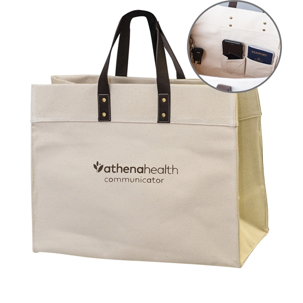 24 oz. Natural canvas tote bag with sturdy handles, interior hanging... from ASI 76730 Peerless Umbrella Co Inc / Threads By Peerless