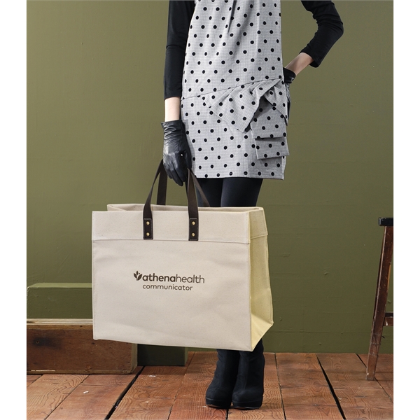 24 oz. Natural canvas tote bag with sturdy handles, interior hanging... from ASI 76730 Peerless Umbrella Co Inc / Threads By Peerless