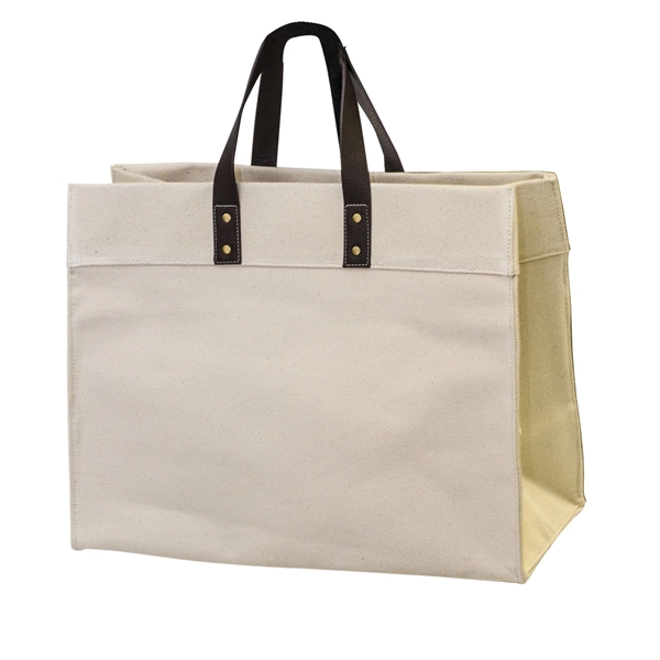 24 oz. Natural canvas tote bag with sturdy handles, interior hanging... from ASI 76730 Peerless Umbrella Co Inc / Threads By Peerless