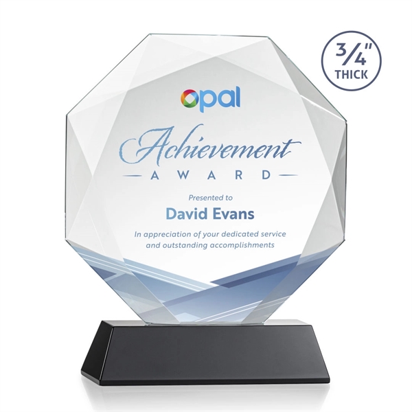 Starfire octagon shape award with faceted edges on a tall tapered... from ASI 84592 St Regis Group / St Regis