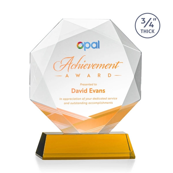 Starfire octagon shape award with faceted edges on a tall tapered... from ASI 84592 St Regis Group / St Regis