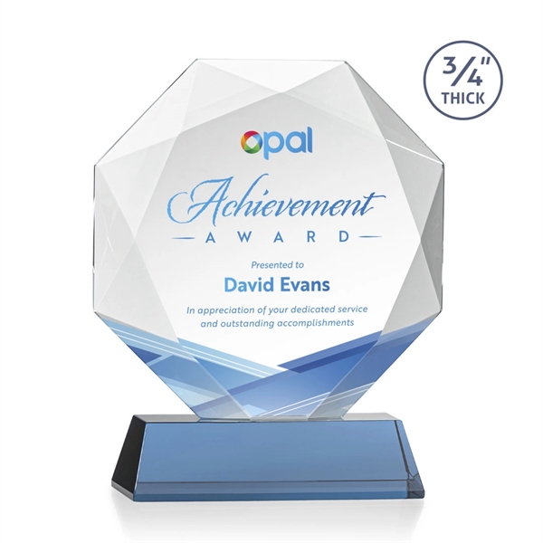 Starfire octagon shape award with faceted edges on a tall tapered... from ASI 84592 St Regis Group / St Regis