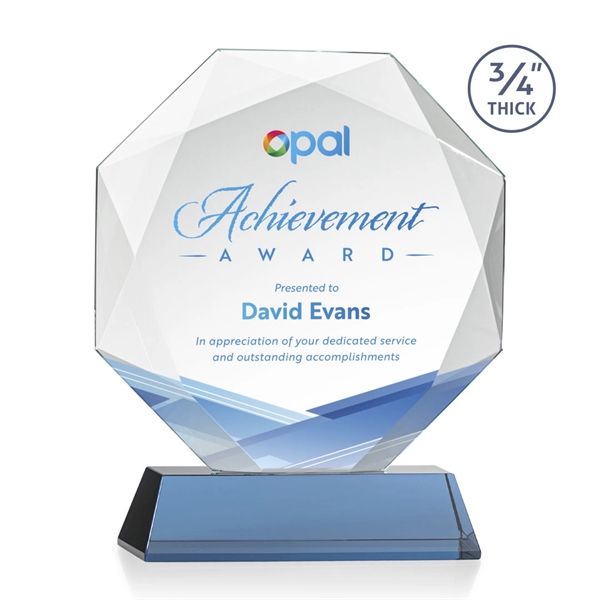 Starfire octagon shape award with faceted edges on a tall tapered... from ASI 84592 St Regis Group / St Regis