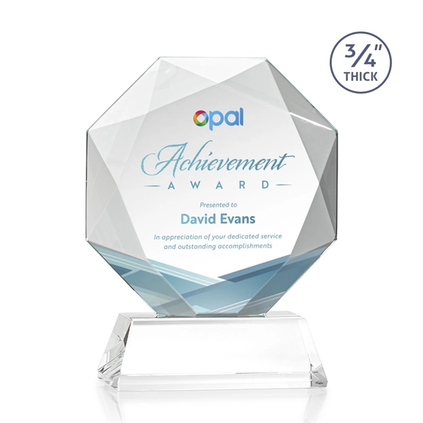 Starfire octagon shape award with faceted edges on a tall tapered... from ASI 84592 St Regis Group / St Regis