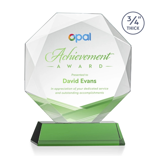 Starfire octagon shape award with faceted edges on a tall tapered... from ASI 84592 St Regis Group / St Regis