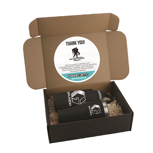 Basecamp Sip and Gulp gift set with 32-ounce steel bottle and... from ASI 88060 Snugz/USA Inc / Sweda®