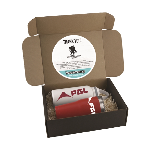Basecamp Sip and Gulp gift set with 32-ounce steel bottle and... from ASI 88060 Snugz/USA Inc / Sweda®