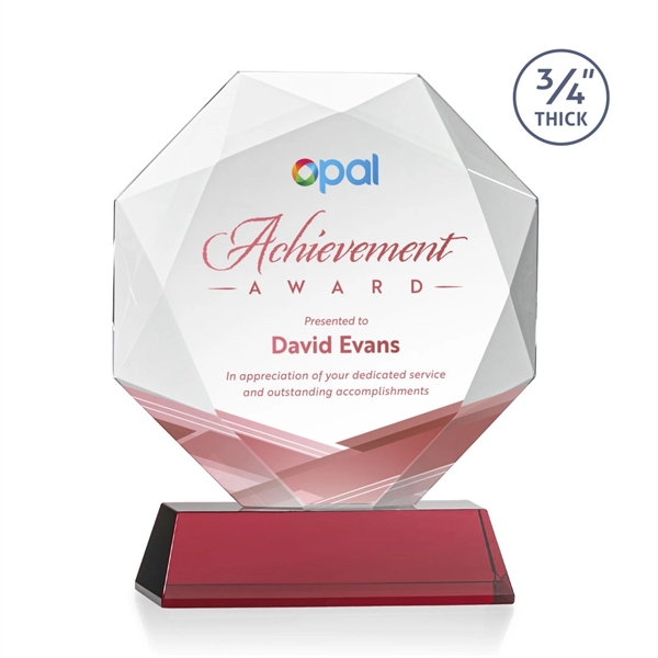 Starfire octagon shape award with faceted edges on a tall tapered... from ASI 84592 St Regis Group / St Regis