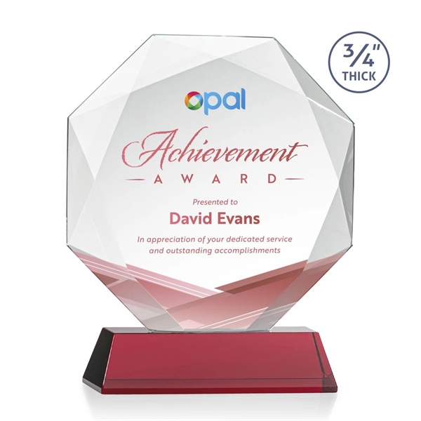 Starfire octagon shape award with faceted edges on a tall tapered... from ASI 84592 St Regis Group / St Regis