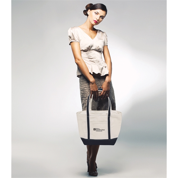 Canvas boat tote with shoulder length handles, front pocket and zippered... from ASI 76730 Peerless Umbrella Co Inc / Threads By Peerless