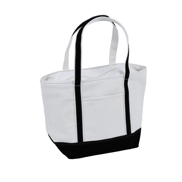Canvas boat tote with shoulder length handles, front pocket and zippered... from ASI 76730 Peerless Umbrella Co Inc / Threads By Peerless