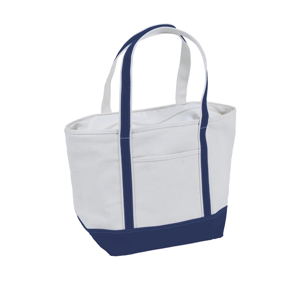 Canvas boat tote with shoulder length handles, front pocket and zippered... from ASI 76730 Peerless Umbrella Co Inc / Threads By Peerless