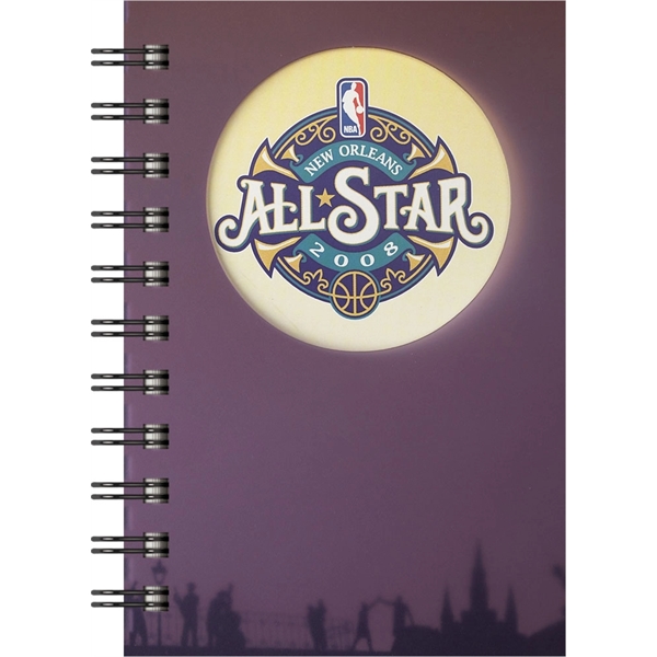 4" x 6" note pad with die-cut window, full-color insert, foil... from ASI 91340 Journalbooks/Timeplanner Calendars