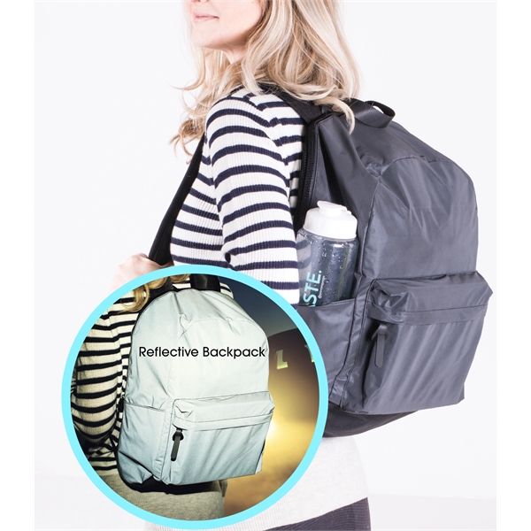 17" x 12" x 5 1/2" reflective backpack with padded adjustable... from ASI 76730 Peerless Umbrella Co Inc / Threads By Peerless