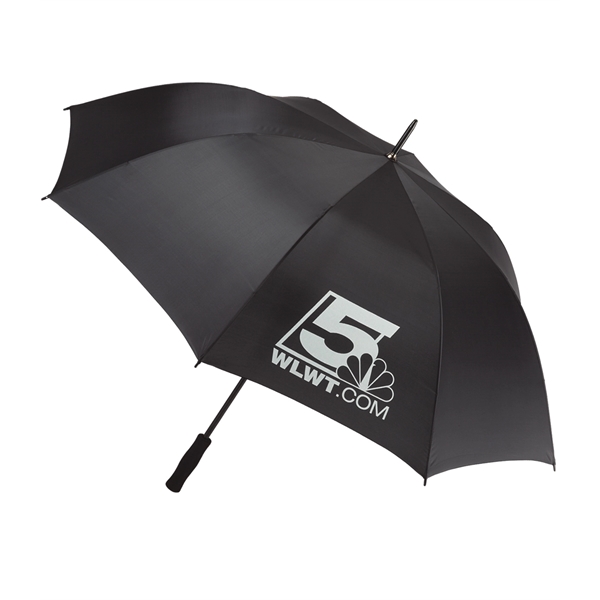 Polyester umbrella that features a 58" arc, black steel shaft, self-opening... from ASI 76730 Peerless Umbrella Co Inc