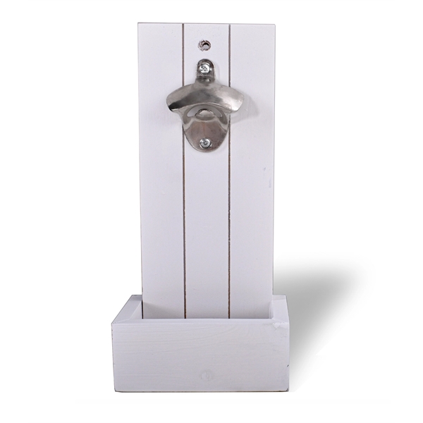 Wooden wall-mounted bottle opener with metallic hardware.... from ASI 76730 Peerless Umbrella Co Inc