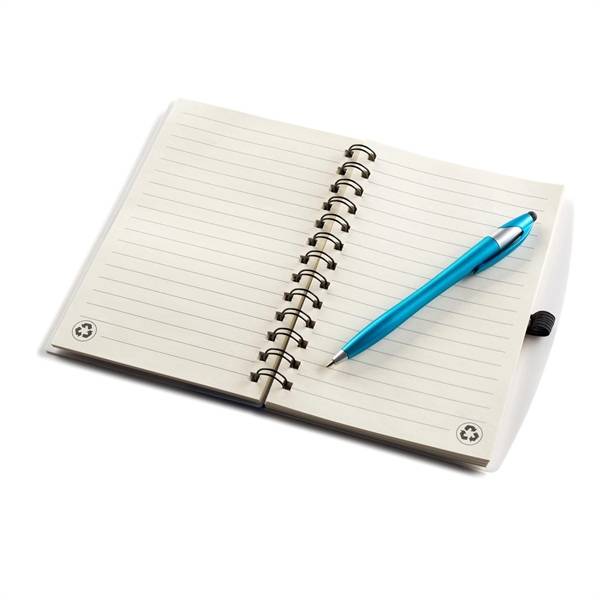 Plastic Spiral Bound Journal With Pen and flag tags.... from ASI 90859 Tempo Industries Inc