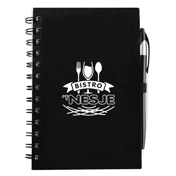 Plastic Spiral Bound Journal With Pen and flag tags.... from ASI 90859 Tempo Industries Inc