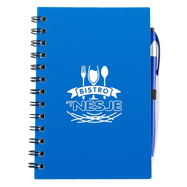 Plastic Spiral Bound Journal With Pen and flag tags.... from ASI 90859 Tempo Industries Inc