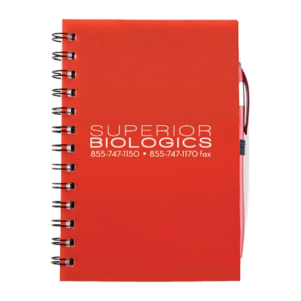 Plastic Spiral Bound Journal With Pen and flag tags.... from ASI 90859 Tempo Industries Inc
