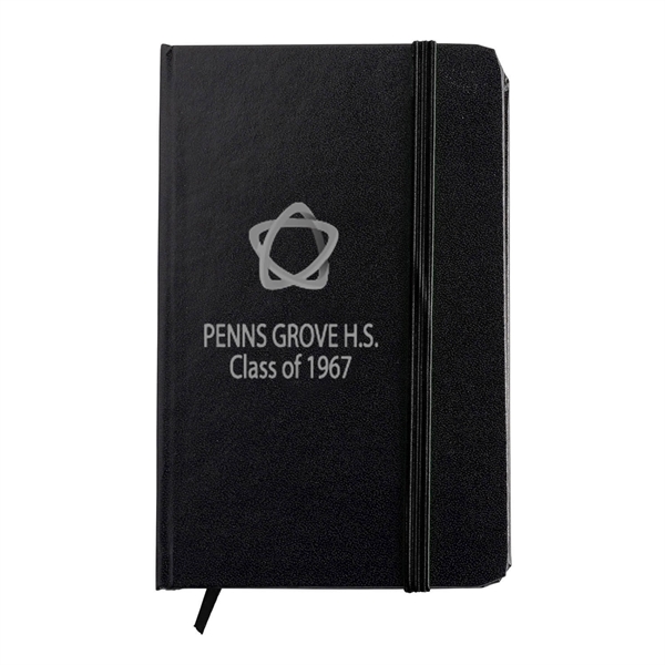Black Executive Jotter With Pvc Finish and elastic band and book... from ASI 90859 Tempo Industries Inc / Tempoline