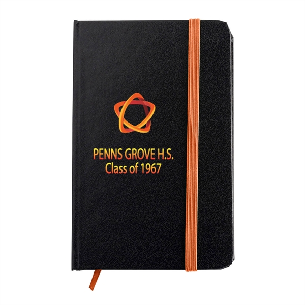 Black Executive Jotter With Pvc Finish and elastic band and book... from ASI 90859 Tempo Industries Inc / Tempoline