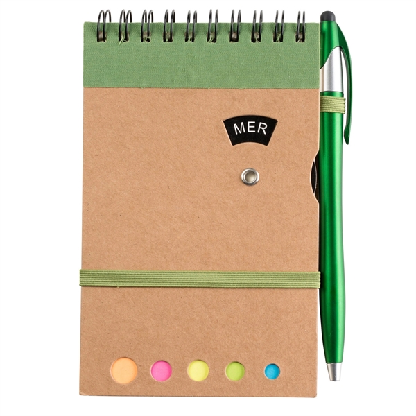 Grained Cardboard Spiral Bound 70 Sheet Journal with pen.... from ASI 90859 Tempo Industries Inc