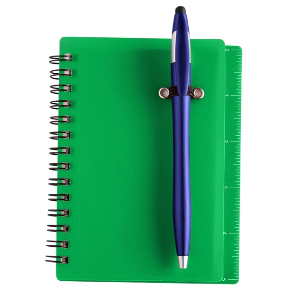 Translucent Pvc Cover Spiral Bound Journal with stylus pen.... from ASI 90859 Tempo Industries Inc / Tempoline