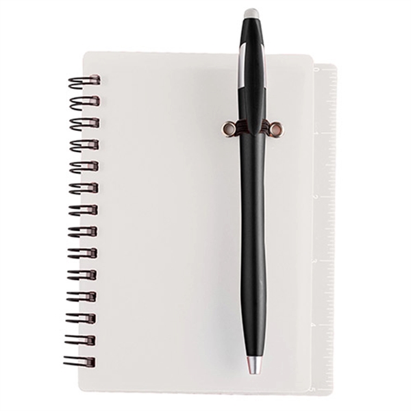 Translucent Pvc Cover Spiral Bound Journal with stylus pen.... from ASI 90859 Tempo Industries Inc / Tempoline