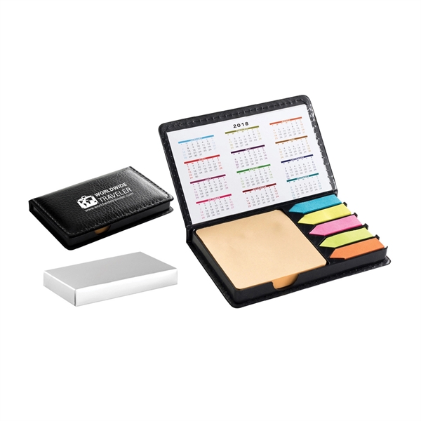 Black Leatherette Desk Caddy Memo Gift Set with calendar.... from ASI 90859 Tempo Industries Inc