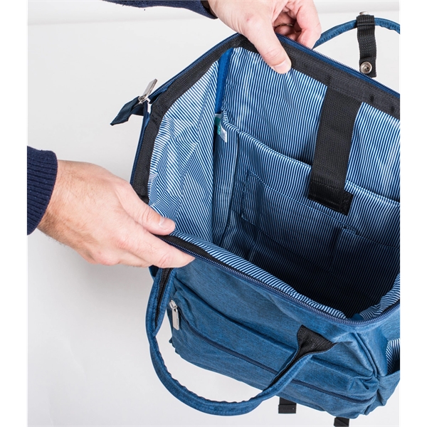 16" x 10" x 7" polyester backpack with wire frame, pockets... from ASI 76730 Peerless Umbrella Co Inc / Threads By Peerless