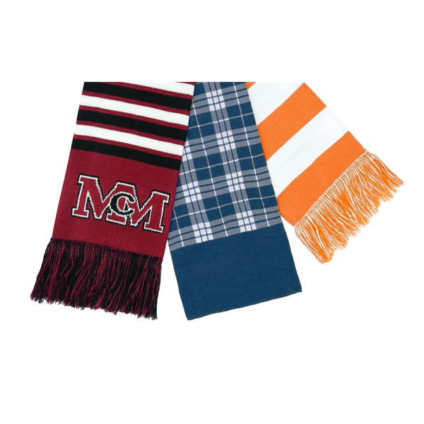 Thick acrylic winter scarf woven from scratch with optional fringe and... from ASI 45657 Pop! Promos