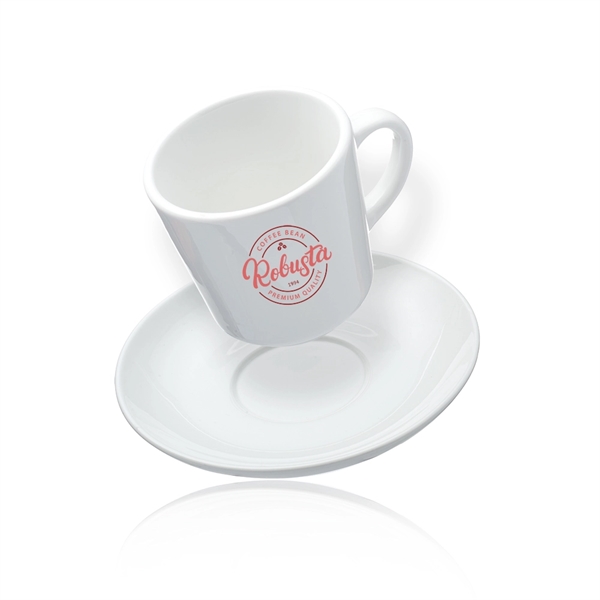7.5 oz. ceramic mug and saucer set with customization.... from ASI 39552 BEL Promo