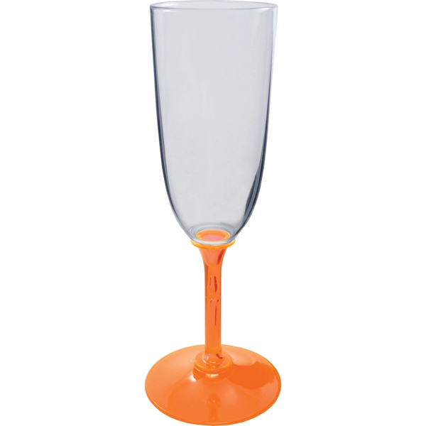 7 oz. Clear Plastic Champagne Glass, choose your color in short... from ASI 61952 Howw Mfg Co Inc / Howw USA