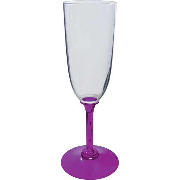 7 oz. Clear Plastic Champagne Glass, choose your color in short... from ASI 61952 Howw Mfg Co Inc / Howw USA