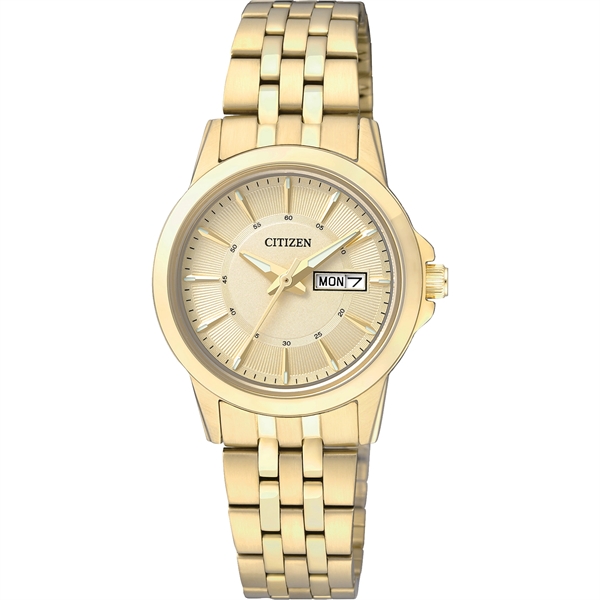 Citizen Ladies' Quartz Gold-Tone SS Case and Bracelet with Champagne Dial... from ASI 61966 HPG / HPG Gold Beacon Premium Brands