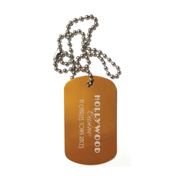 Pet dog tag made of aluminum with a 6" beaded chain... from ASI 57655 STOPNGO Line